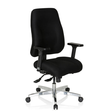 Black Professional Office Chair ZENIT COMFORT with armrests and glossy base by hjh OFFICE