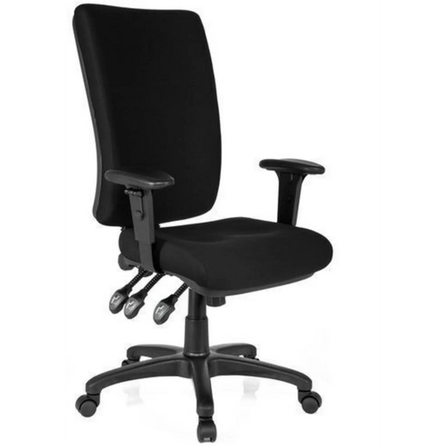 Black Professional Office Chair ZENIT HIGH with armrests and five castors by hjh OFFICE