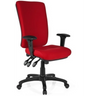 Professional Office Chair ZENIT HIGH with red fabric upholstery, black armrests and caster base by hjh OFFICE