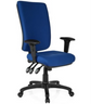 Professional Office Chair ZENIT HIGH with blue fabric upholstery and black armrests by hjh OFFICE